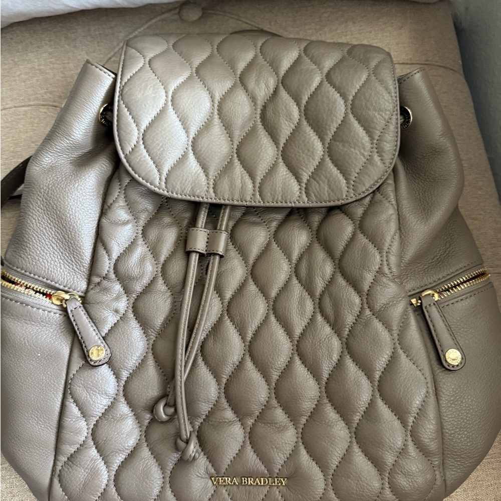 Vera Bradley light brown Quilted Backpack with Luxurious Design